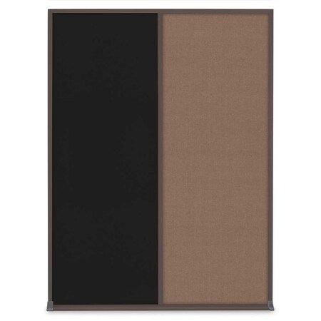 United Visual Products Single Door Radius Plus Corkboard, 24"X, UV8001PLUS-BLACK-CORK UV8001PLUS-BLACK-CORK